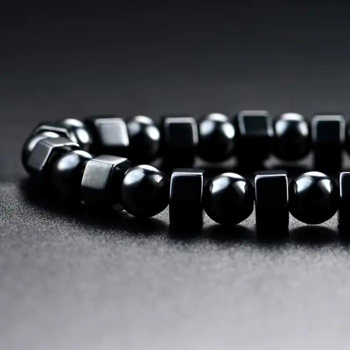Collier en hématite noire, collier thérapie magnétique guérison, soulagement douleur pour le cou