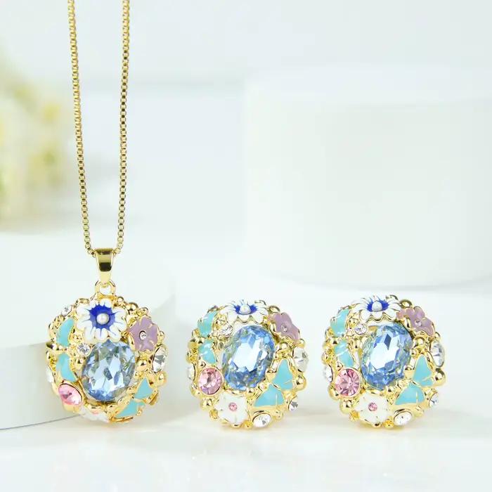 Parure de bijoux italienne exquise en émeraude