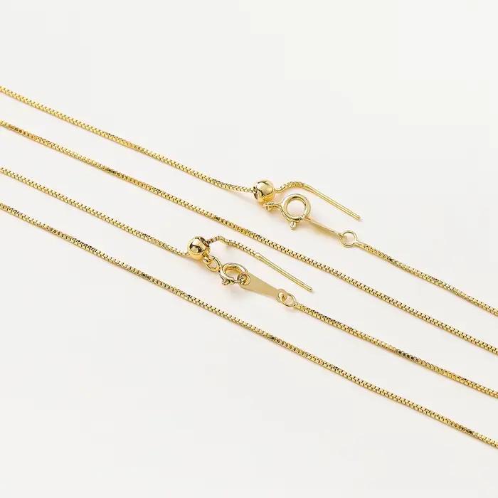 2 pièces/sac 48cm 14K/18K plaqué or venise réglable collier chaîne pour femmes mode classique pendentif