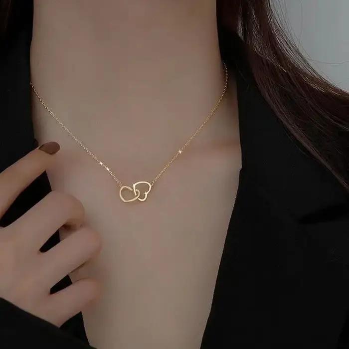Collier avec pendentif circulaire en cristal pour femmes, tendance élégante, doré, à la mode, pour la saint-valentin, bijoux cadeaux de fête de mariage, 2024