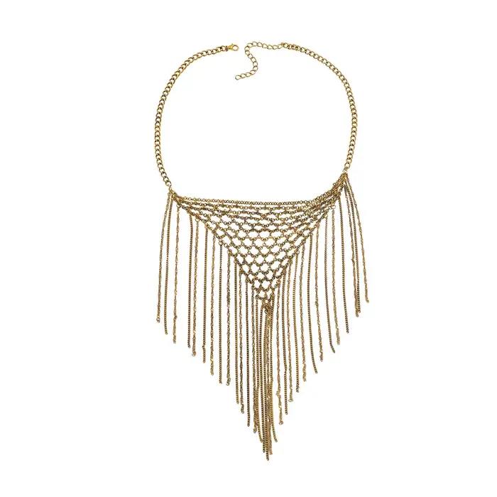 Collier en dentelle à pampilles exagérées pour femmes, style français, chaîne de clavicule, bijoux de luxe tendance, accessoires cadeaux pour dames et jeunes filles