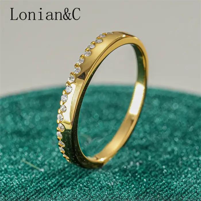 Lonian & C – bague Moissanite plaquée or 18 carats