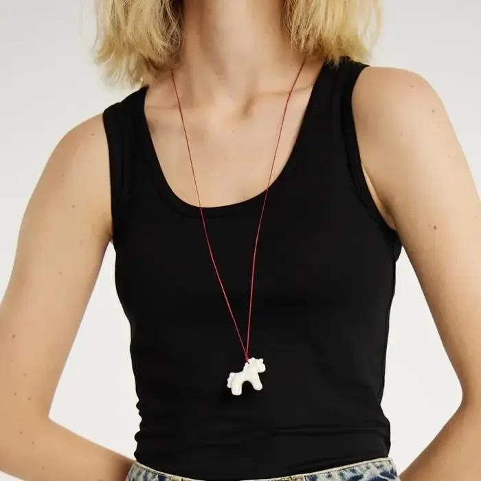Pendentif cheval porte-bonheur bijou de fête hyfad collier chaîne corde occasion spéciale nouveau style vendange