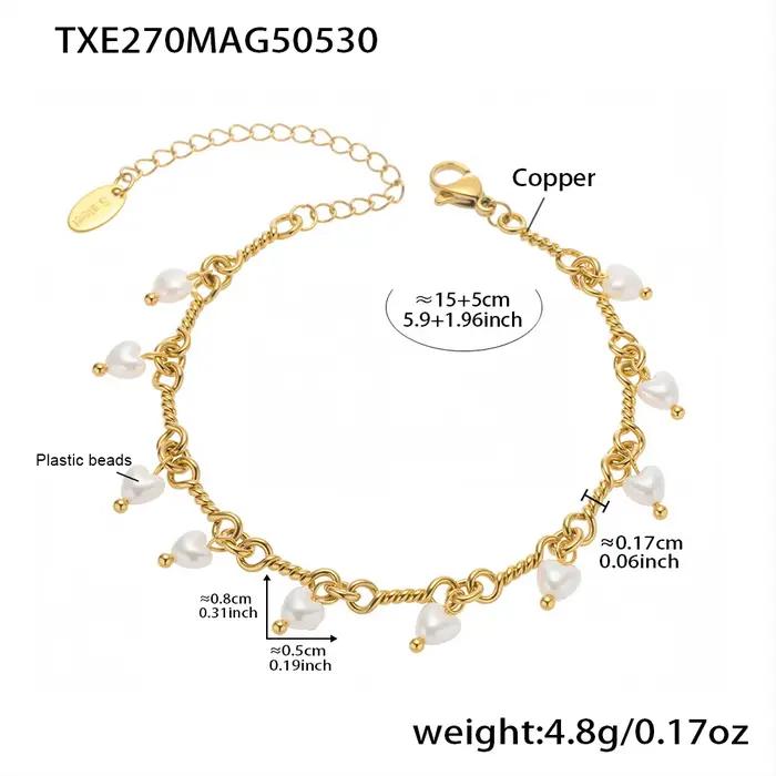 Bracelet de collier à breloques multi-cœurs plaqué or 18 carats pour femmes occasions spéciales ethnique style