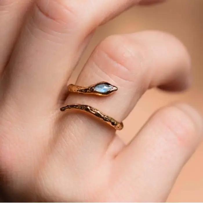 Ug LAOPA-Bague de luxe en argent regardé 100% pour femme, opale bleue, bague de salle brodée, bijoux fins de mariage, rock punk, 925