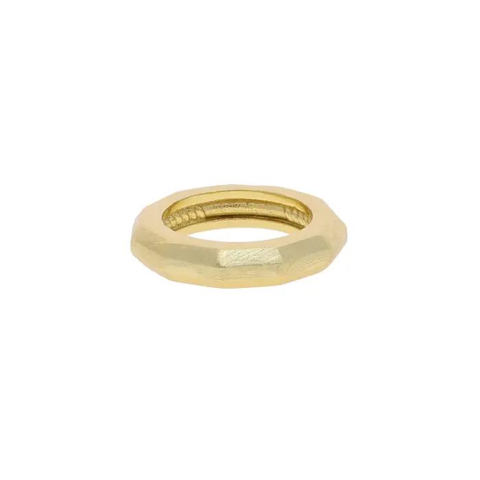 Bague hexagonale mat couleur or épais pour femmes et hommes, connexion de corde géométrique mate, te