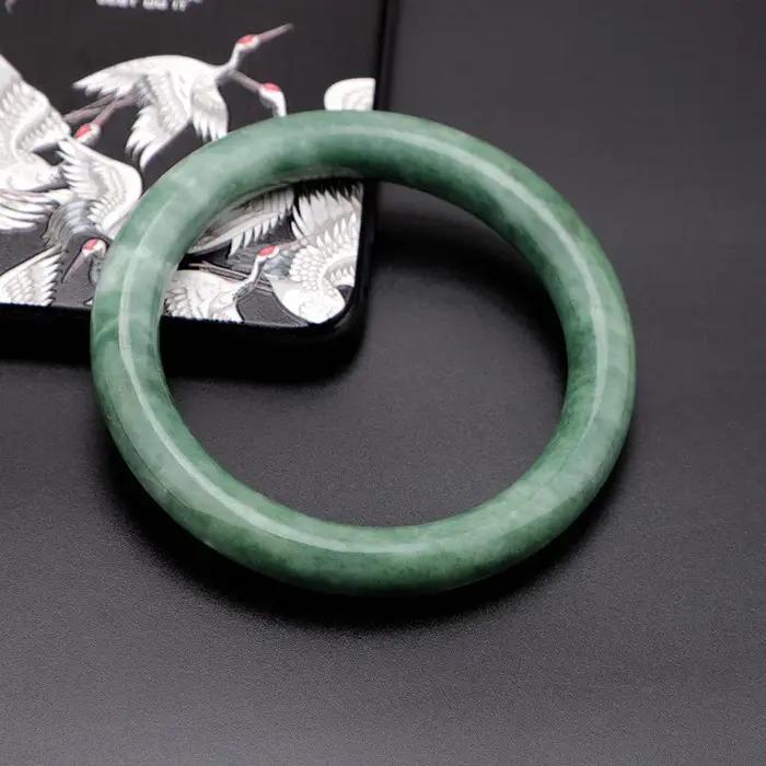 Bracelet en jade véritable pour femme élégant avec pierres précieuses occasion anniversaire style classique design géométrique cadeau spécial