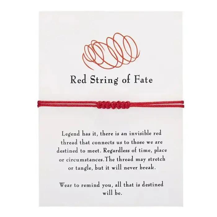 Bracelet à nœud en coton avec chaîne corde pour femmes et hommes, chaîne rouge du destin, symbole d'amitié et de bonheur pour couple