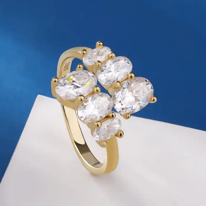 Bague de fiançailles en diamant Moissanite pour femmes