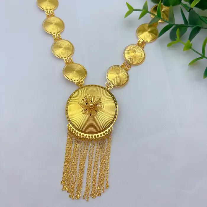 Ensemble de bijoux plaqué or 24 carats pour femmes