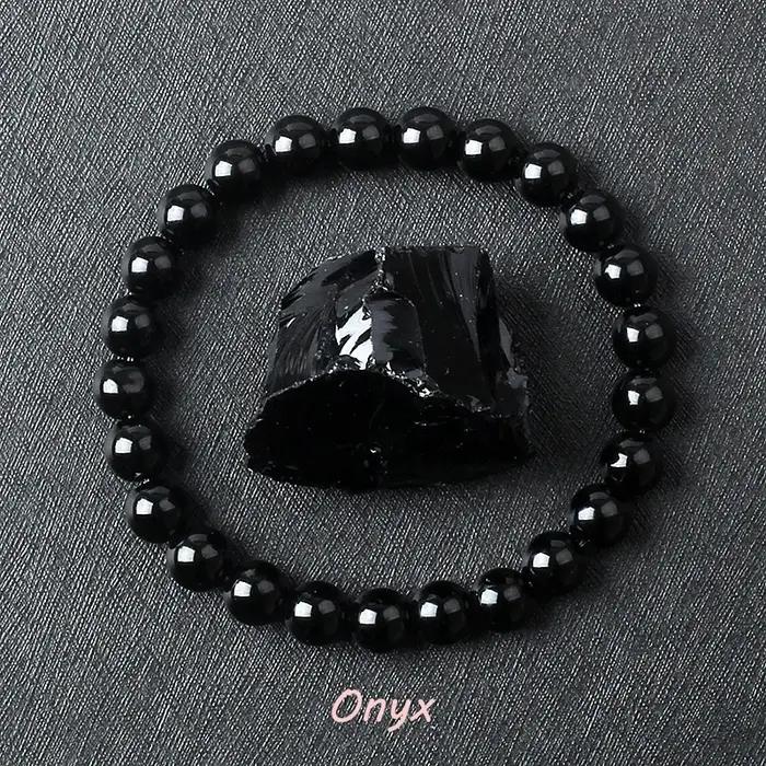 Bracelet de perles d'amazonite Original, en pierre naturelle, corde extensible, pour femmes et homme