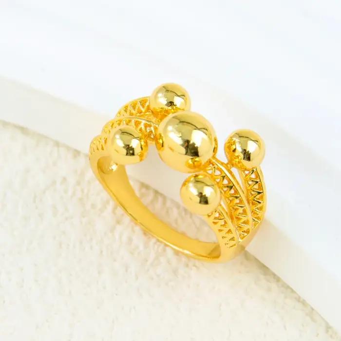 Bague de cocktail géométrique originale italienne en zircone plaqué or 21 carats, style mode arabe,