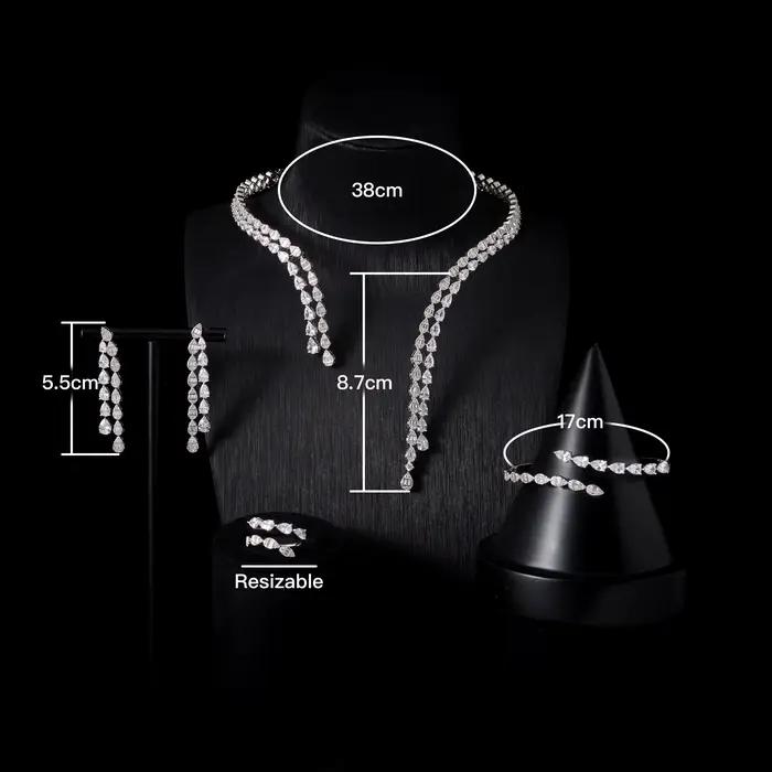 IN JEWELIFE – ensemble de colliers et manchettes de mariée pour femmes, ensemble de bijoux ras du cou en zircone cubique, accessoire de fiançailles pour fête saoudienne de dubaï