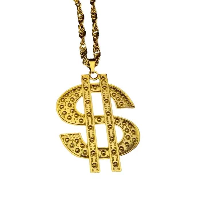 Collier en alliage avec symbole d'argent étincelant 39BB, bijoux Costume Vintage pour les spectacles rue