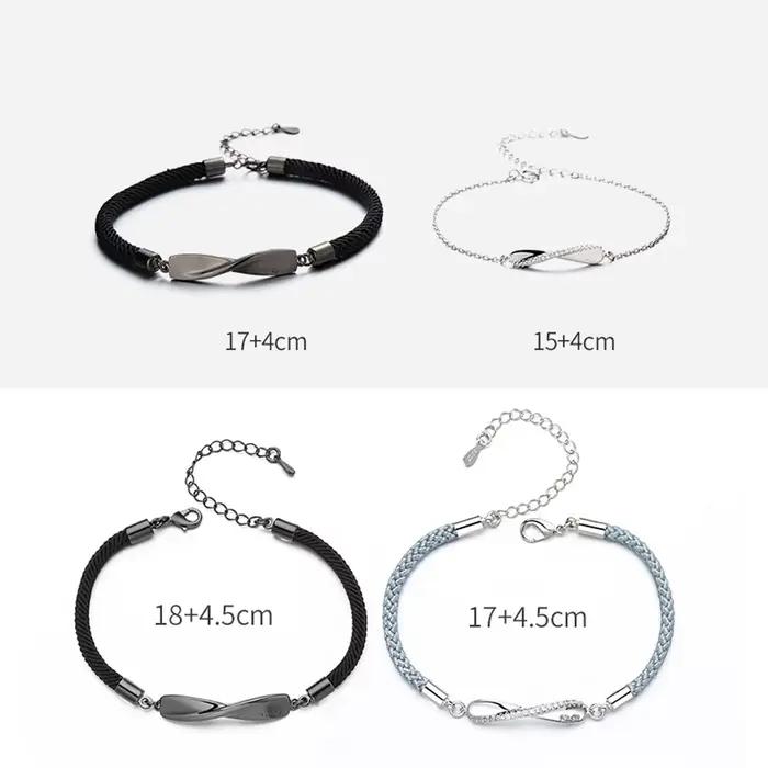 Bracelet romantique en alliage ondulé pour hommes et femmes, amour éternel, bracelet pour amis, bracelets pour couples, ULà main, anneau de us start