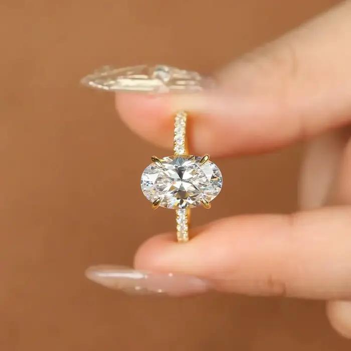 Bague de fiançailles en Moissanite pour femmes