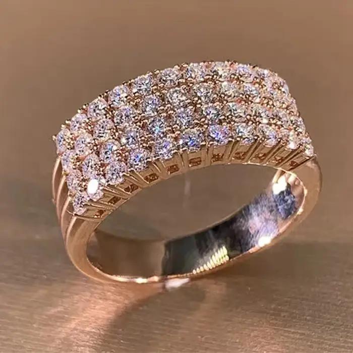 Huitan – magnifique bague couleur or Rose pour femme