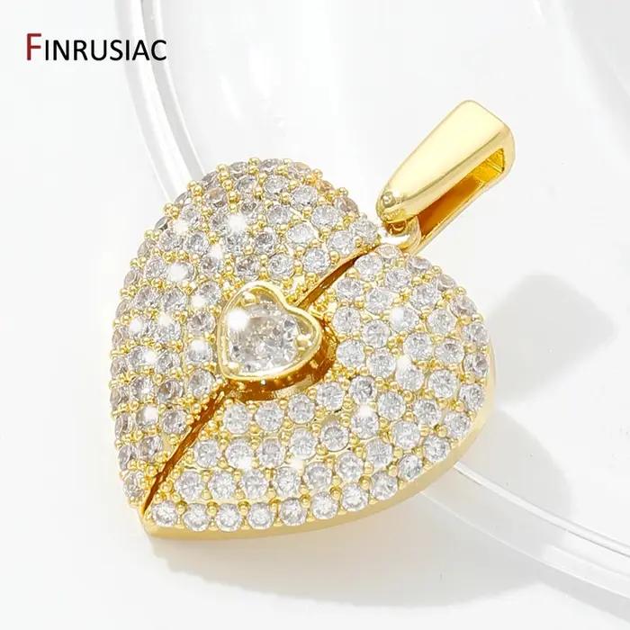 Breloque pendentif coeur en laiton plaqué or 18 carats pour la fabrication de bijoux à bricoler soi-même