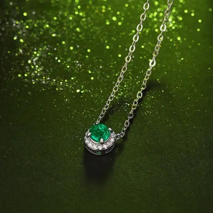 Pendentif émeraude cultivée en laboratoire M-JAJA