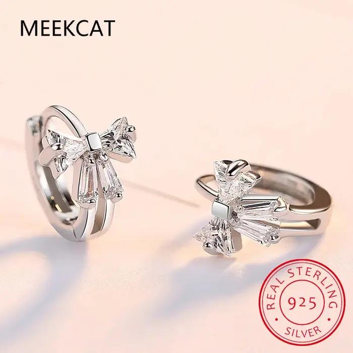 Petites boucles d'oreilles Huggie Hoop en argent regardé 925 pour femmes et filles