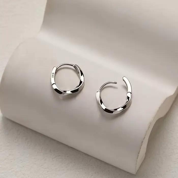 Boucles d'oreilles rondes en argent Sterling 925 pour femmes