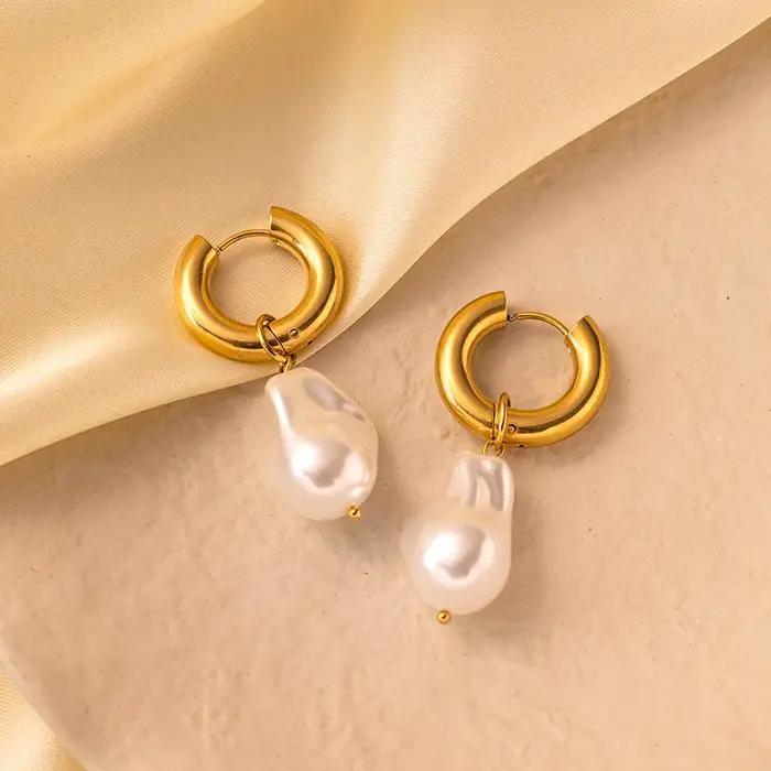 Boucle d'oreille ronde en métal Vintage pour femmes