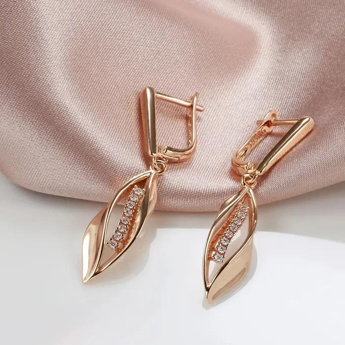 JULYDREAM luxe 585 couleur or boucles d'oreilles collier ensembles brillant Zircon géométrique bijoux pour femmes quotidien fête accessoires de mode