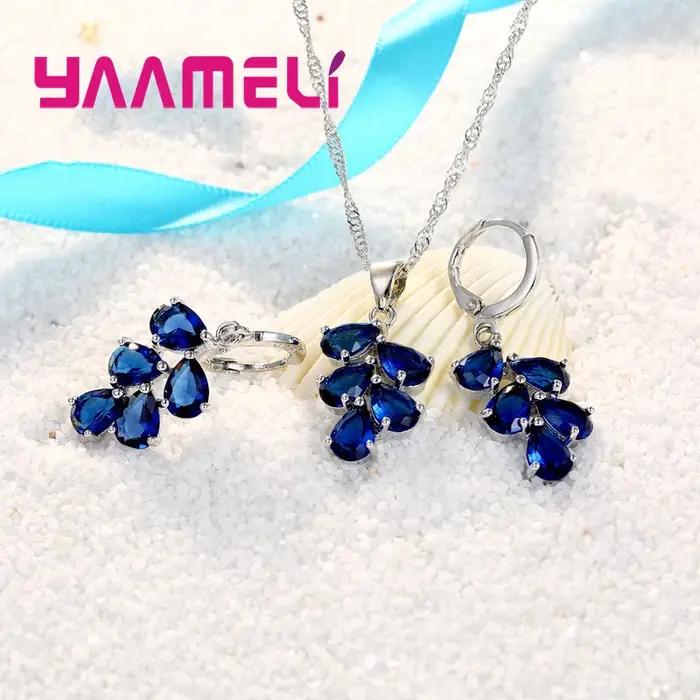 Ensembles de bijoux en argent regardé 925 pour femmes