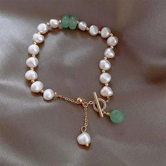 Bracelet à pendentif en perles d'imitation tendance pour femmes, bijoux de haute qualité, réglable, cadeau