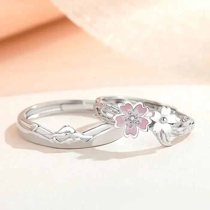 Thaya – bague de mariage en argent Sterling S925 pour femmes, bague de luxe exquise en fleur de cerisier pour Couple, bijoux de fête de fiançailles