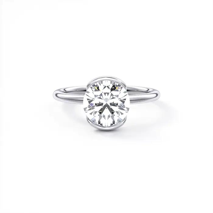 RAPRGOLD 1CT Moissanite classique Solitaire bague de mariage 925 en argent Sterling dames bagues de fiançailles pour les femmes bijoux fins cadeaux