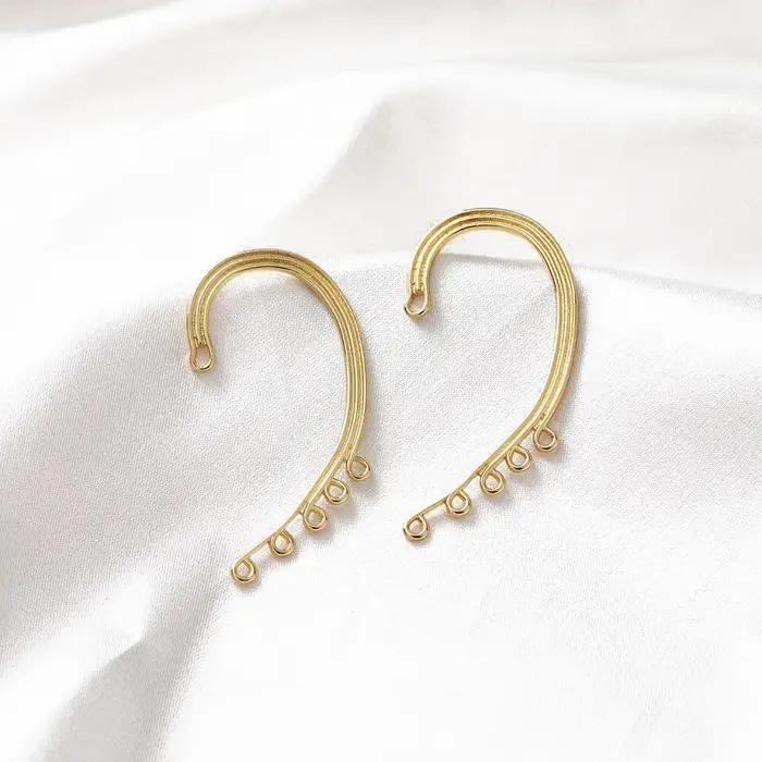 Boucles d'oreilles pendantes plaquées or 14 carats