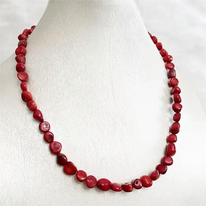 Collier de lieux de pépites rouges irrégulières, véritable pierre naturelle, pierre précieuse exquise, navire de chia, cadeau de bijoux de mode pour les amoureux, offre spéciale