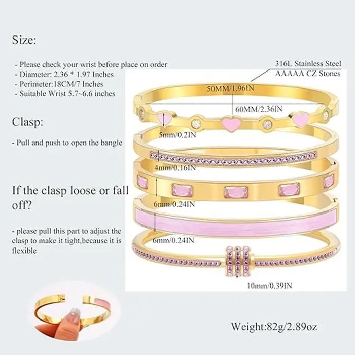 Ensemble de bracelets empilables de couleur or pour femmes