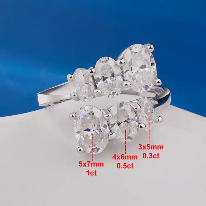 Bague de fiançailles en diamant Moissanite pour femmes