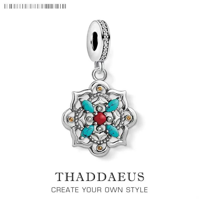 Breloque fleur de Lotus en argent Sterling 925