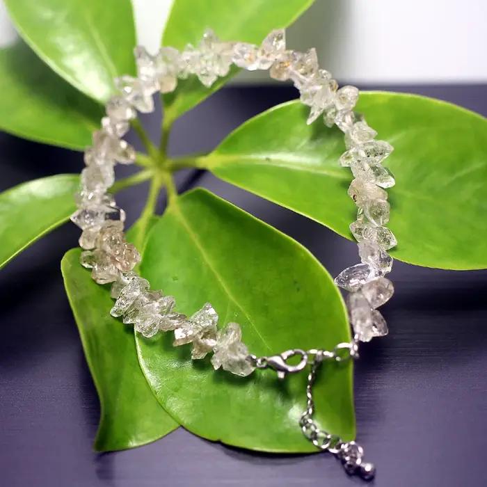 Bracelets en perles de quartz Herkimer naturel facetté