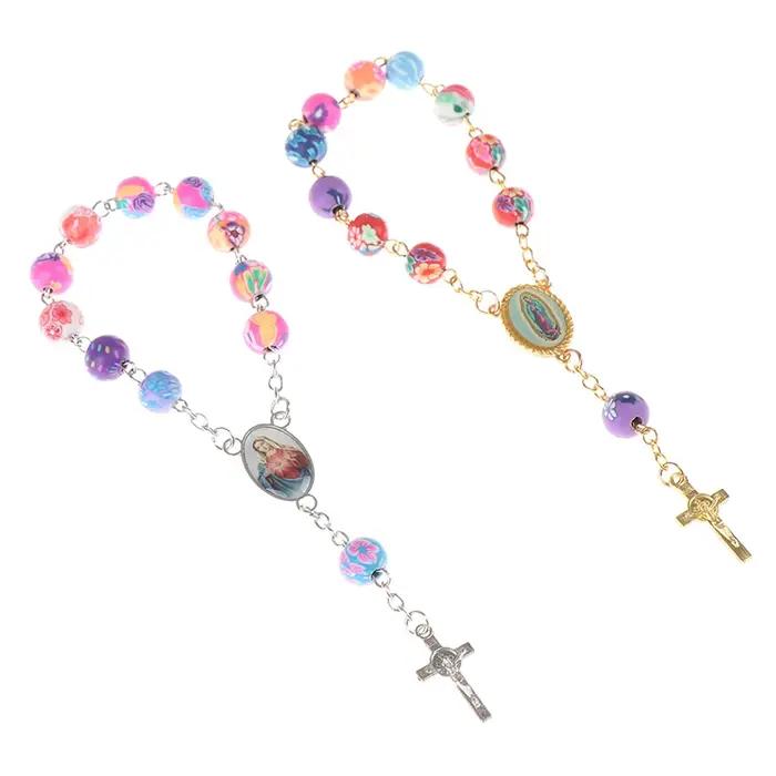 Chapelet perle Bracelet catholique pendentif vierge marie bijoux religieux chrétien centres de table
