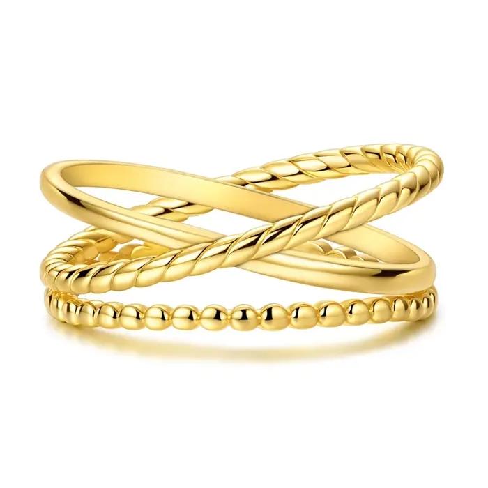 Bague Suster originale en argent Sterling 925 doré pour femmes et filles