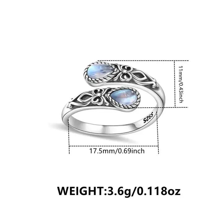 QIBAOKU – bague rétro en argent