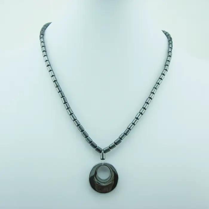 Collier en hématite avec croix de jésus, perles noires aimantées, thérapie magnétique, soins de santé, pendentif énergétique, bijoux religieux