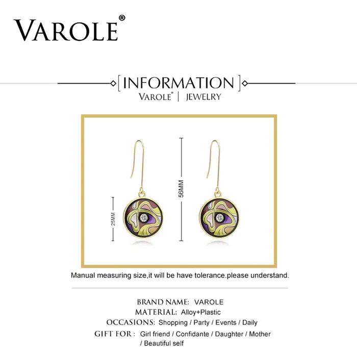 VAROLE – boucles d'oreilles pendantes indiennes pour femmes, classiques, Vintage, peintes, Style ethnique bohème, géométrique