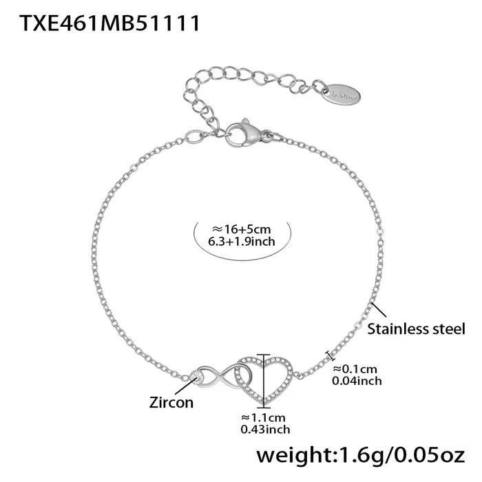 Pendentif infini et coeur pour toujours amour collier Bracelet pour femmes plaqué or 18 carats chaîn