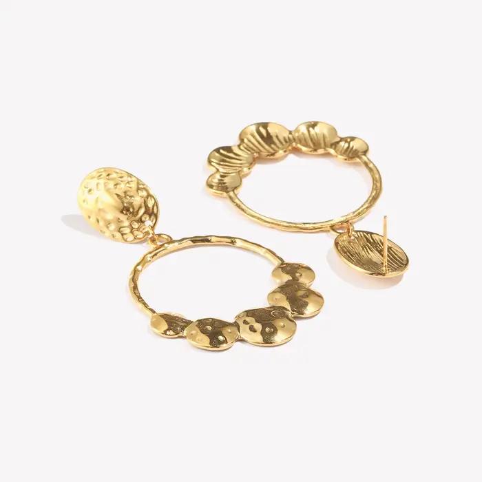 E.B.belle-Boucles d'oreilles bohèmes plaquées or 18 carats pour femme