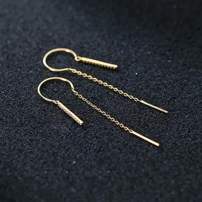 Boucles d'oreilles pendantes minimalistes en argent 925 La Monada pour femmes, design géométrique, bijoux élégants et sophistiqués, occasions spéciales