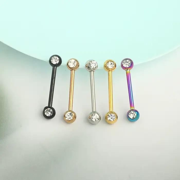 Anneaux de téton en acier inoxydable doré plaqué argent plaqué rhodium imitation bijoux piercing pour femmes occasions spéciales romantiques