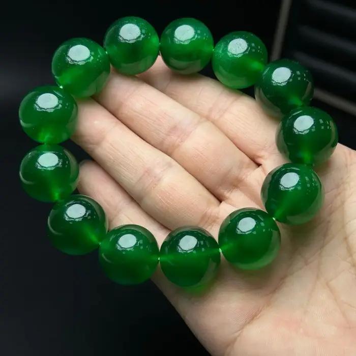 Bracelet en jade vert birman AAA avec motif ancre pour femmes et hommes occasions spéciales paix intérieur elegance naturel