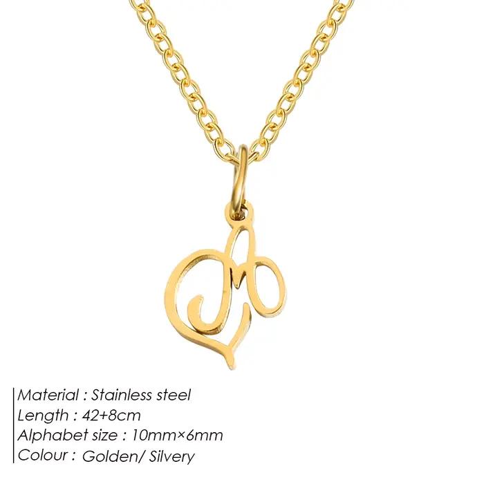 EManco Initial Président Colliers Art Lettre A-Z Charme Pendentif Collier Femme En Acier Inoxydable