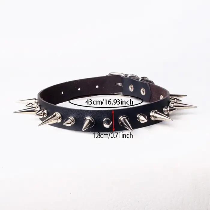 Collier gothique punk à rivets cuir pu torques pour hommes et femmes occasions spéciales style y2k