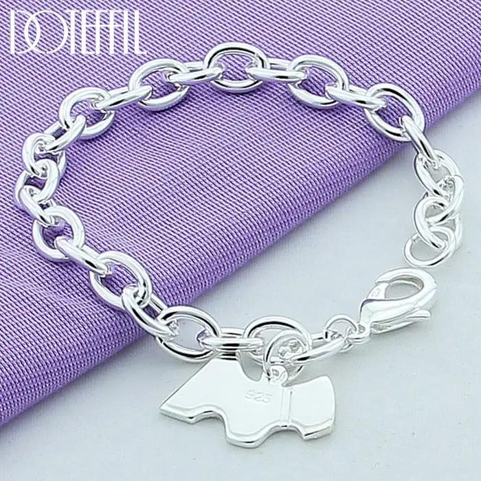 DOTEFFIL 925 en argent Sterling mignon chien pendentif Bracelet pour femme charme mariage fiançaille
